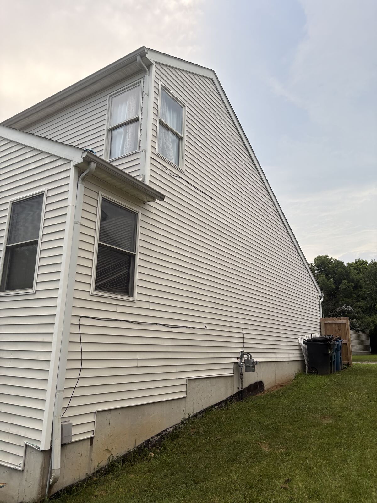 Vinyl siding home exterior after cleaning